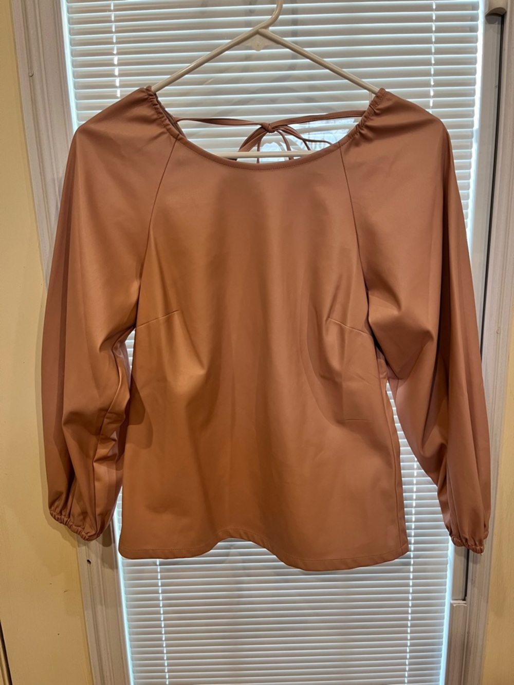 J. Crew Rose-Mauve Long Sleeve Tie-Back Tunic